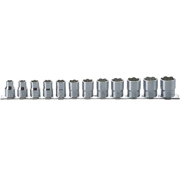 Ko-Ken Socket set 8-19mm Surface 300mm 12 pieces 3/8 Sq. Drive RS3410M/12